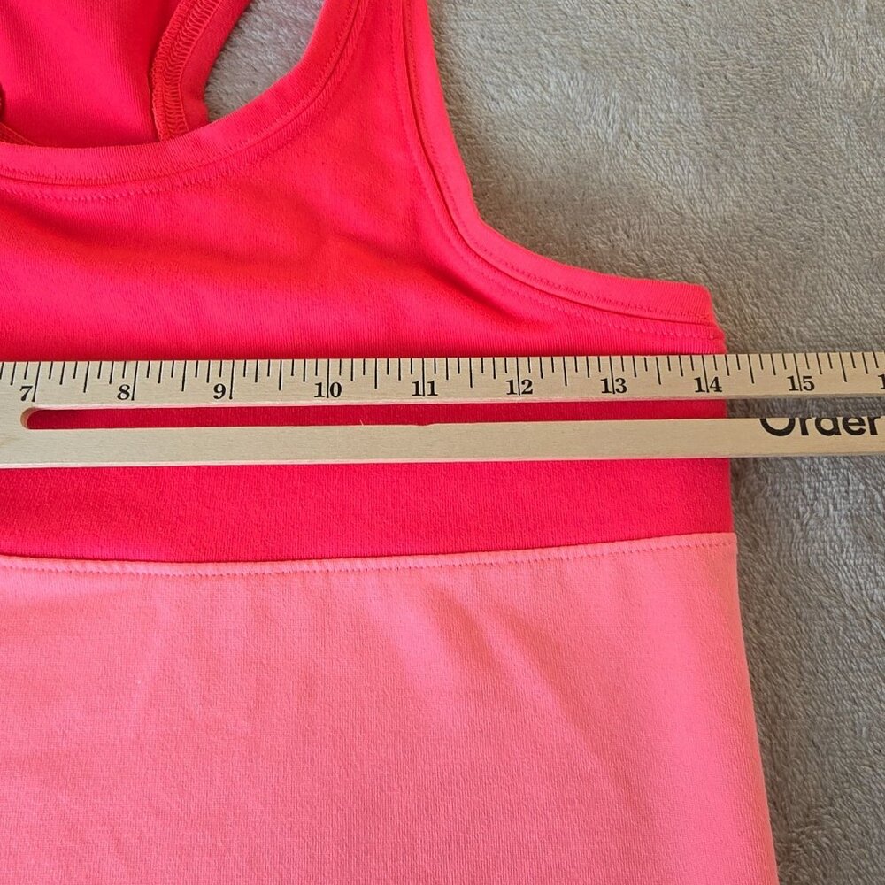 Old Navy Sleeveless Top Girls Large 10/12 Wink Pink Neon Dance Tank Colorblock - Picture 10 of 10